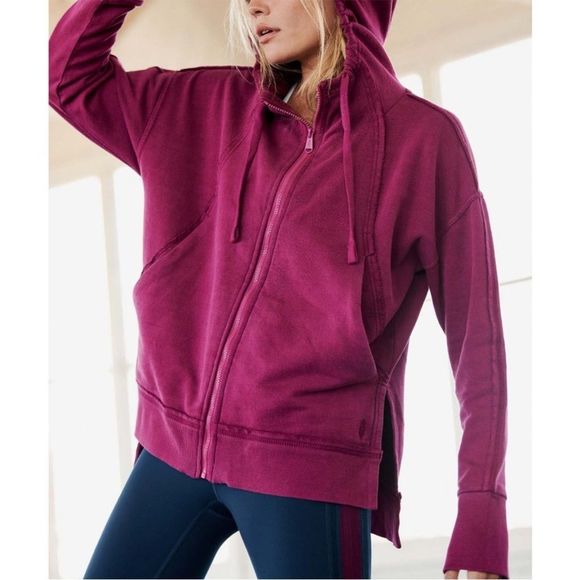 Free People Movement Only One Hoodie Magenta Disco XS NWT - Picture 3 of 9
